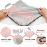 OlarHike 10-Pack Compression Packing Cubes for Travel Essentials,Compressible Expandable Packing Cubes for Suitcase,Luggage Garment Bags for Travel,Handy Helper for Organizing Clothes(Pink)