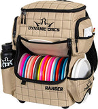 Dynamic Discs Ranger | Disc Golf Backpack With 20+ Disc Capacity | Bag for Men, Water Bottle Holder + Retriever Holster, Accessories, Gifts (Sandstone)