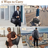 Stuery Faux Leather Messenger Bag for Men 17-17.3 Inch: Convertible 3 in 1 Backpack Laptop Briefcase Computer Handbags Shoulder CrossbodyBag with Padded for Work College Travel, PU Black