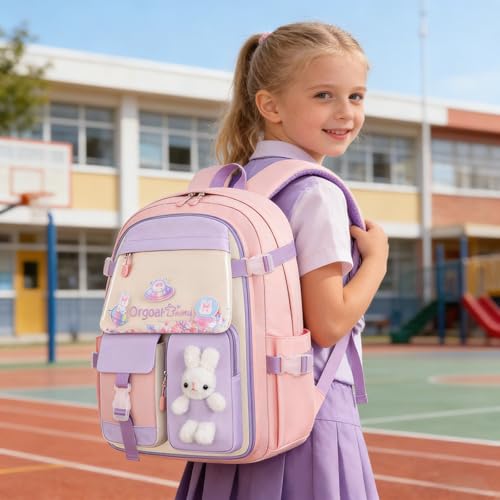 KBGPW Girls Backpack Set with Lunch Box & Pencil Case for Elementary School