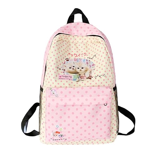 Winatehr ﻿kawaii cutecore backpack for school, cute cartoon backpacks kitty cat pink, senior japanese korean back bag for girl, fashion y2k aesthetic supplies trendy stuff