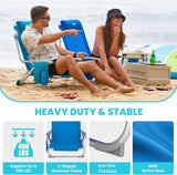 #WEJOY Beach Chair for Adults, Reclining Adjustable Position, Lay Flat Lightweight Folding Portable Aluminum Chair with Backpack Straps,Padded headrest, Heavy Duty 400 lbs Lawn Chair for Beach, Sand