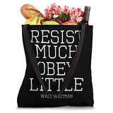 Walt Whitman Resist Much Obey Little Vintage Text Quote Tote Bag