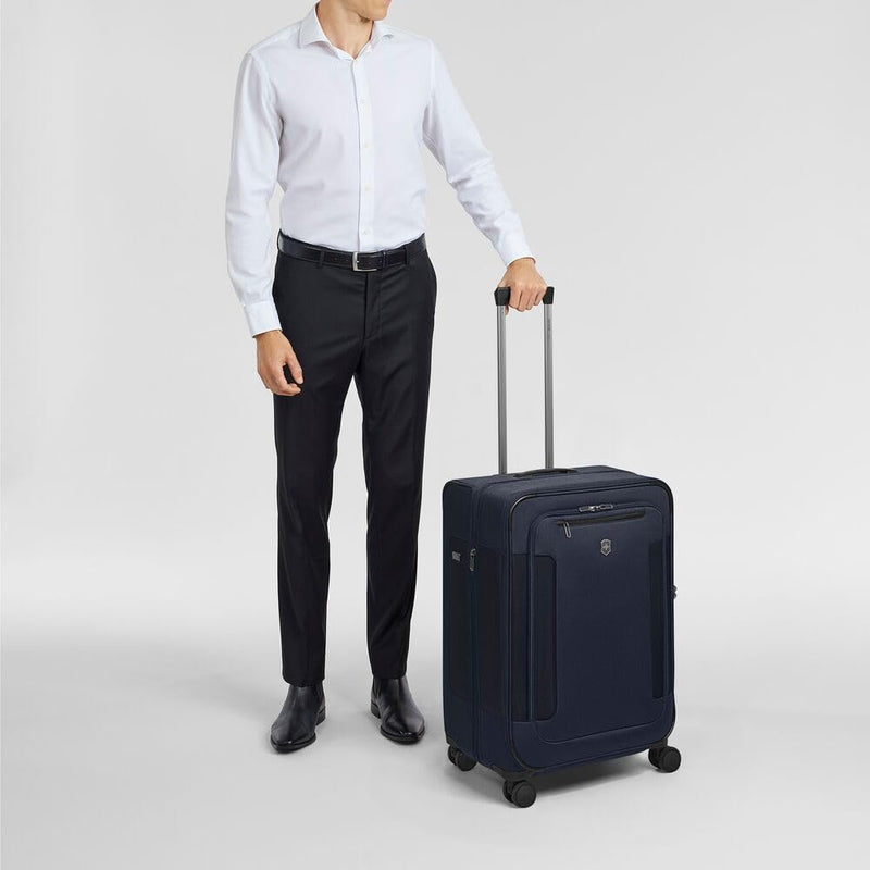 Victorinox Werks Traveler 7.0, Medium Case, 8-Wheel Softside Expandable Travel Case, Navy Blue