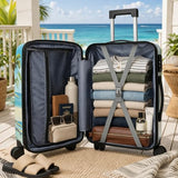 World Traveler Chariot Beach Pups Dog Lover 20-Inch Carry-On Hardside Expandable Spinner Luggage with TSA Lock