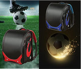 Star-Wind Randoseru Ransel backpack automatic Japanese school bag boys girls leather light weight Rain Cover(Black*Red)