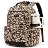 LOVEVOOK Laptop Backpack for Women with Pouch Pocket for Large Capacity Cup,17 Inch Laptop Computer Bag Travel Backpack Purse,Waterproof Work Business Backpack College Teacher Bags,Leopard print