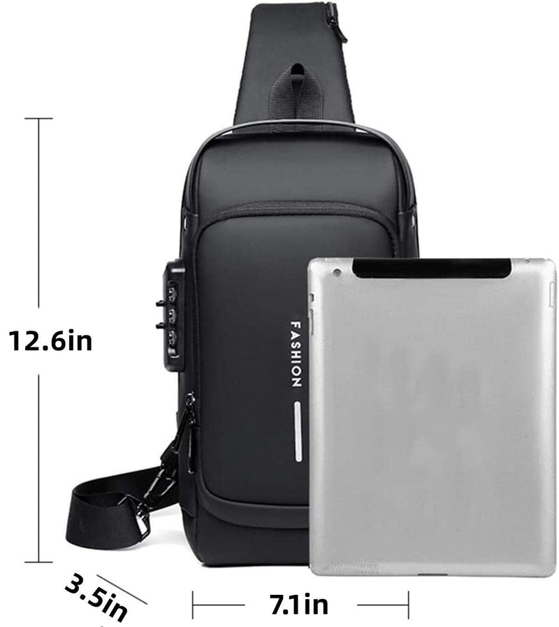 USB Charging Sport Sling Anti-theft Shoulder Bag, Anti Theft Sling Bag, Waterproof Shoulder Backpack, Sports Crossbody Bag