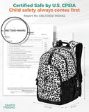 Choco Mocha Daisy Backpack for Teen Girls, Travel School Backpack for Girls Middle School Large Bookbag 18 Inch, Black