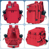 Lovelinks21 45L Tactical Assault Backpack 3 day assault pack with Molle Waterproof backpack Rucksack for Tactical Backpacks (Red)
