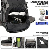 King'sGuard 70L Hiking Backpack with Rain Cover Lightweight Waterproof Travel Camping Backpack Large Backpacking Pack for Men and Women (Black)