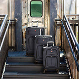 SwissGear Sion Softside Expandable Luggage – Carry-On Suitcase with 360 Degree Wheels & Retractable Handle – 21 Inch, Perfect for 1-3 Night Trips – Dark Gray