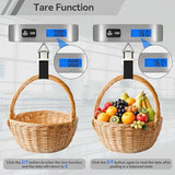 Luggage Scale Dr.meter Travel Essentials Luggage Weight Scale Backlight LCD Display 110lb/50kg Electronic Balance Digital Postal Travel Accessories with Rubber Paint Handle Temperature Sensor Silver