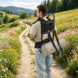 ZeStarDair TR Aluminum External Frame Backpack, Aluminum External Frame Backpack, Camping Backpack Carrier 27.56", 132 lbs (Black)