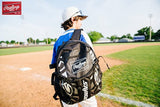 Rawlings | SAVAGE Backpack Equipment Bag | T-Ball / Baseball / Softball | Black/Royal