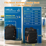 MATEIN Personal Item Backpack 18x14x8 with Shoe Compartment Detachable, Airline Approved Carry On Backpack for Travel with Electronics Case, Lightweight Luggage Bag for Spirit Airlines Fits 17" Laptop