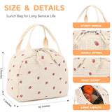 Bluboon Lunch Bag for Women Men Cute Corduroy Lunch Tote Bags Reusable Insulated Lunch Box Large Capacity Reusable Insulated Cooler for School Work or Travel