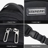 WITZMAN Sling Bag for Men Casula Crossbody Bag with Shoulder Strap Pocket