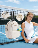 Sucipi Tennis Bag, Tennis Backpack for Women Hold 2 Rackets with Ventilated Shoe Compartment, Large Racket Bag with Cup Holder for Tennis, Pickleball, Badminton, Gift