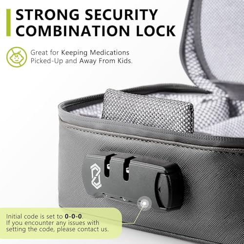 OZCHIN Smell Proof Bag with Combination Lock File Organizer Case Container Medicine Odorless Storage Lock Box Great Gift for Friend
