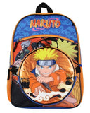 Bioworld Naruto Anime Character Group 16" Youth 5-Piece Backpack Set For School Or Travel With Lunch Tote Pencil Case Rubber Keychain Zipper Pull Carabiner