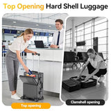 Faqy Z Carry On Luggage with Front Pocket, Zipperless Suitcase, Gray, 20 in