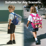 MIER Small Clear Backpack for School and Stadium Events, 12 Inch Blue