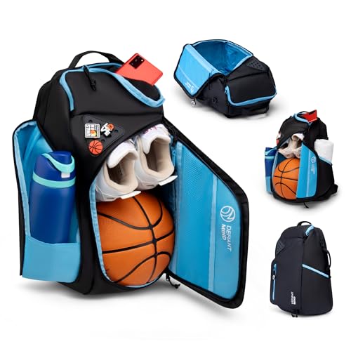 DEFIANT MIND Large Premium Basketball Bag, Backpack, For Elite Youth, Boys, Girls, For Shoes or Cleats, Water Bottles, School, also great for Volleyball, Soccer