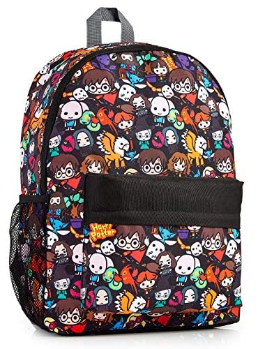 Harry Potter Backpack for Boys Girls Teens with Chibi Character Print Daypack Backpacks School Bag for Sports Travel School Supplies Gifts for Kids