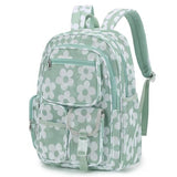 Pepailug Mesh Backpacks for School, Heavy Duty Breathable See Through Bookbag for Women Girls Boys Kids, Large Capacity Mesh bag for Beach Swimming Gym Work Travel- Floral Matcha Green