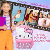 Hello Kitty Sanrio Girls Backpack, 18 inch, 3D Bow Kawaii Anime Rucksack Daypack for Kids Cute Stuff Back to School Supplies Gifts for Girls