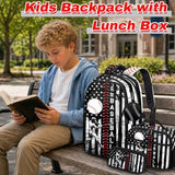 Labfen Baseball Backpack for School, 4PCS Boys Backpack with Lunch Box