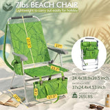 Outvita Backpack Beach Chair with 7 Position Adjustable Backrest, Lightweight Folding Aluminum Camping Chair with Detachable Storage Bag, Carry Strap & Side Pocket, 265 lbs Capacity