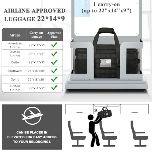 Gym Bags for Men Women, Carry On Luggage 22x14x9 Airline Approved, Tac –