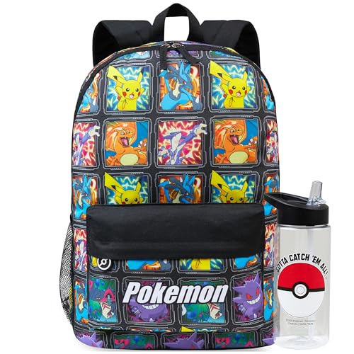 Get Trend Pokemon Boys Backpack and Water Bottle, 2 Piece Set