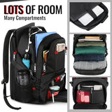 YOREPEK Large Backpack for Men, Extra Large Laptop Backpacks for Men Women, Water Resistant Travel Backpack Airline Approved Business Work Bag Fits 18.4 Inch Computer, Black