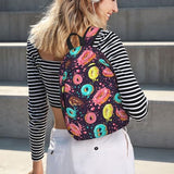 GVGOAGL Donut Bright Food School Backpack for Girls Boys Women Lightweight Canvas Bookbag Casual Laptop Daypack for Travel Outdoor Camping, 17 Inch