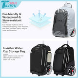 NEW TILAMI 19 inch Rolling Backpack Teens Rolling Backpack Cute Wheeled Laptop Backpack Bookbag Roller Travel Bag College, Black