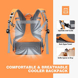 Maelstrom 35 Can Backpack Cooler Leakproof,Insulated Soft Cooler Bag,Beach / Camping Cooler,Ice Chest Backpack for Travel, Grocery Shopping,Kayaking,Fishing,Hiking,Orange