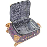 Steve Madden Designer Luggage Collection - Expandable 28 Inch Softside Bag for Men & Women - Durable Lightweight Checked Suitcase with 4-Rolling Spinner Wheels (Dark Purple)