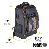 Klein Tools 62805BPTECH 28-Pocket Laptop Backpack Tool Bag, Tradesman Pro Extra-Large Tech Tool Backpack with Molded Bottom, Charging Port