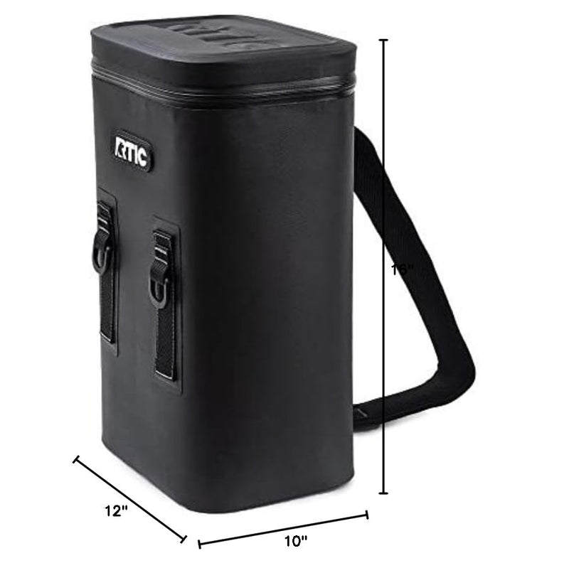 RTIC Soft Pack Sling Cooler 15 Can Insulated Bag Portable Ice Chest Cooler Backpack for Ice, Lunch, Beach, Drink, Beverage, Travel, Camping, Picnic, Car, Hiking, Leak Proof Zipper, Black