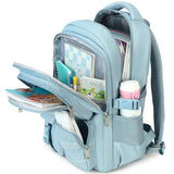 abshoo Large Heavy Duty Backpack For School College Bookbag Casual Multi Pocket Travel Backpacks (Blue)
