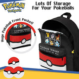 Pokemon Backpack for Kids Teens Boys Girls Pikachu Anime Bookbag Daypack Bag School Sports Gifts for Kids (Black/Red)
