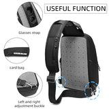 GYakeog Men's Messenger Backpack, Waterproof Travel Bag with USB Charging Port, Compact Crossbody Purse for Commuting and Hiking (1910-Black)