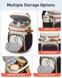 TOURIT Insulated Cooler Backpack 30 Cans, Leakproof Double Deck Lunch Cooler Bag, Lightweight Waterproof Backpack Cooler for Men Women, Beach Camping Picnic Hiking Travel, Kazhi Brown
