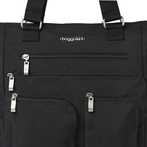 Baggallini All Set 3 in 1 Tote Backpack - 15"x10.5" Lightweight Travel Bag w/RFID Phone Wristlet