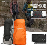 King'sGuard 70L Hiking Backpack with Rain Cover Lightweight Waterproof Travel Camping Backpack Large Backpacking Pack for Men and Women (Black)