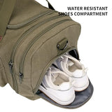 WITZMAN Canvas Duffle Bag for Men Expandable Convertible Travel Gym Duffel