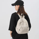Eagerrich Small Mini Backpack Purse for Women Travel Corduroy Bag for Women Cute Aesthetic(White)
